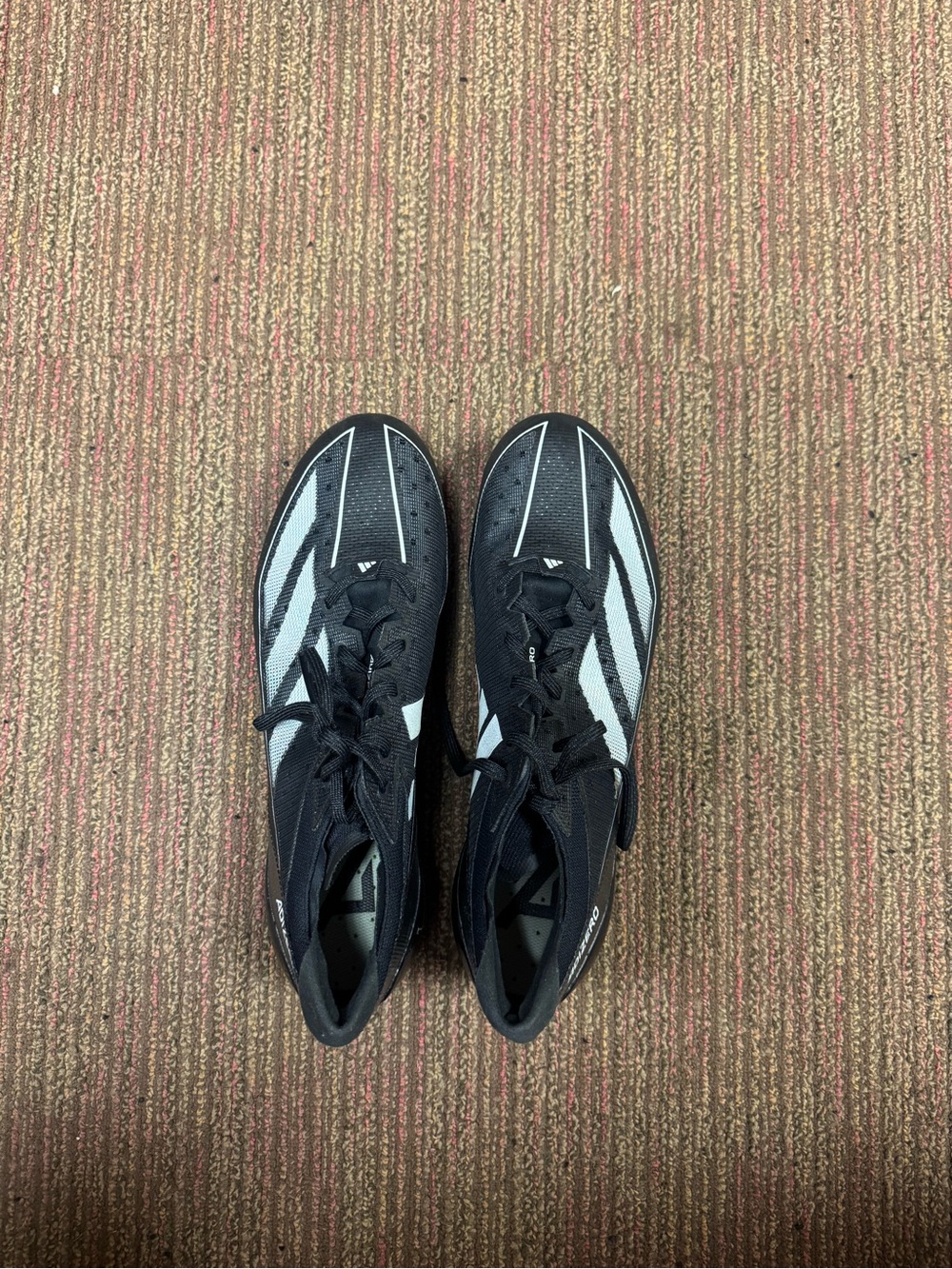 Black Adidas Football Cleats with White Stripes - Men's